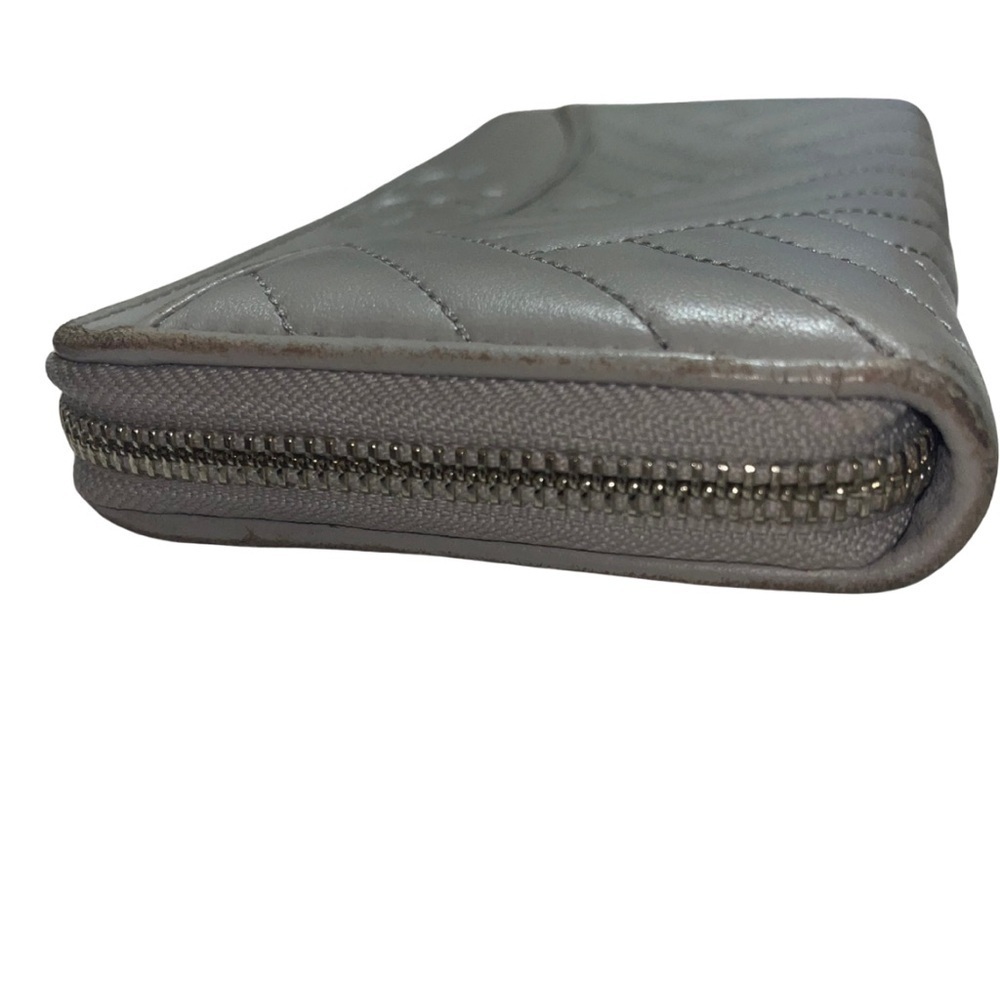 Tory Burch Alexa Zip Continental Wallet Grey Quilted Leather - Picture 2 of 16